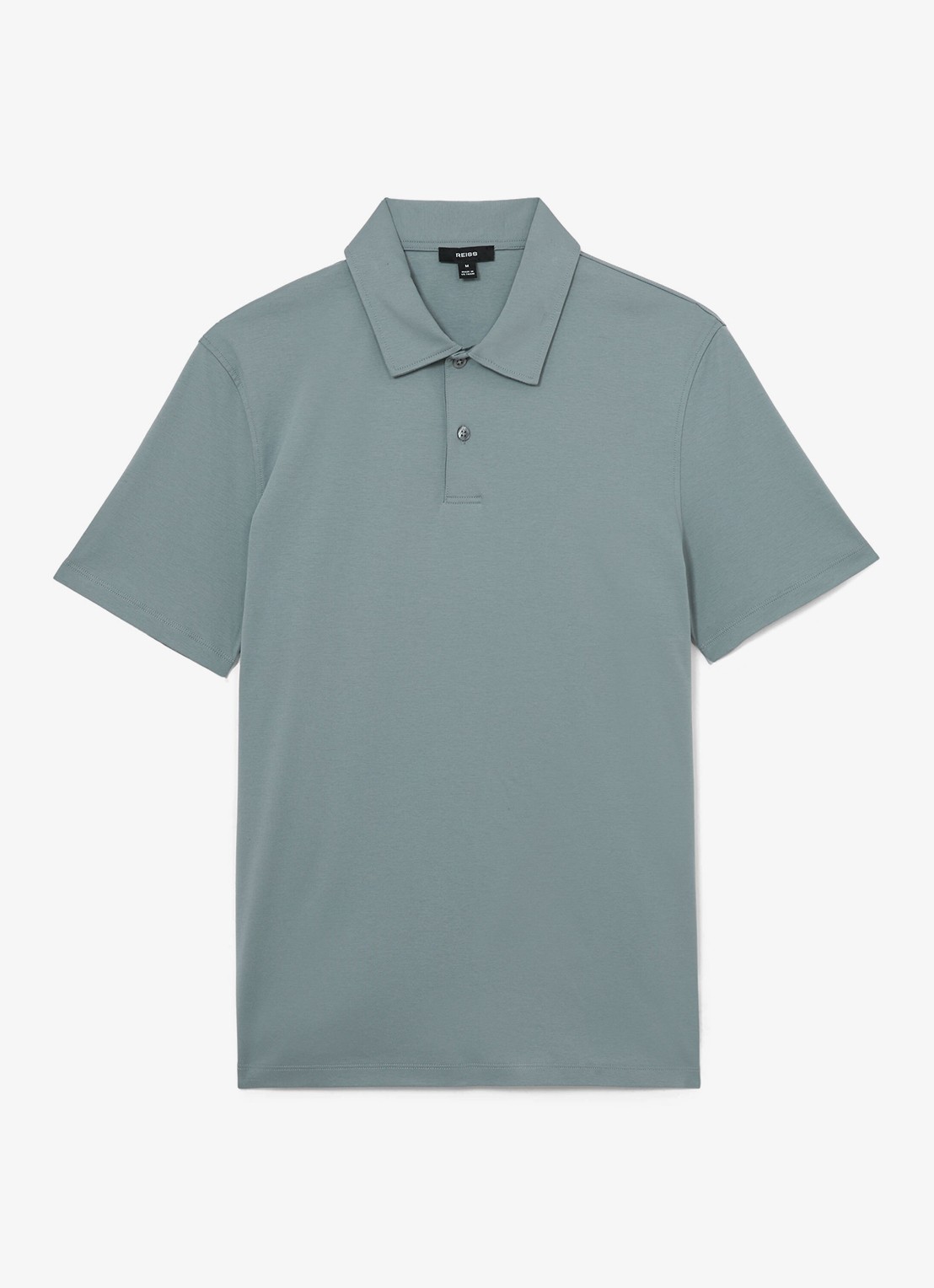 Reiss Earl regular fit polo van katoen - voorkant steel blue / blauw