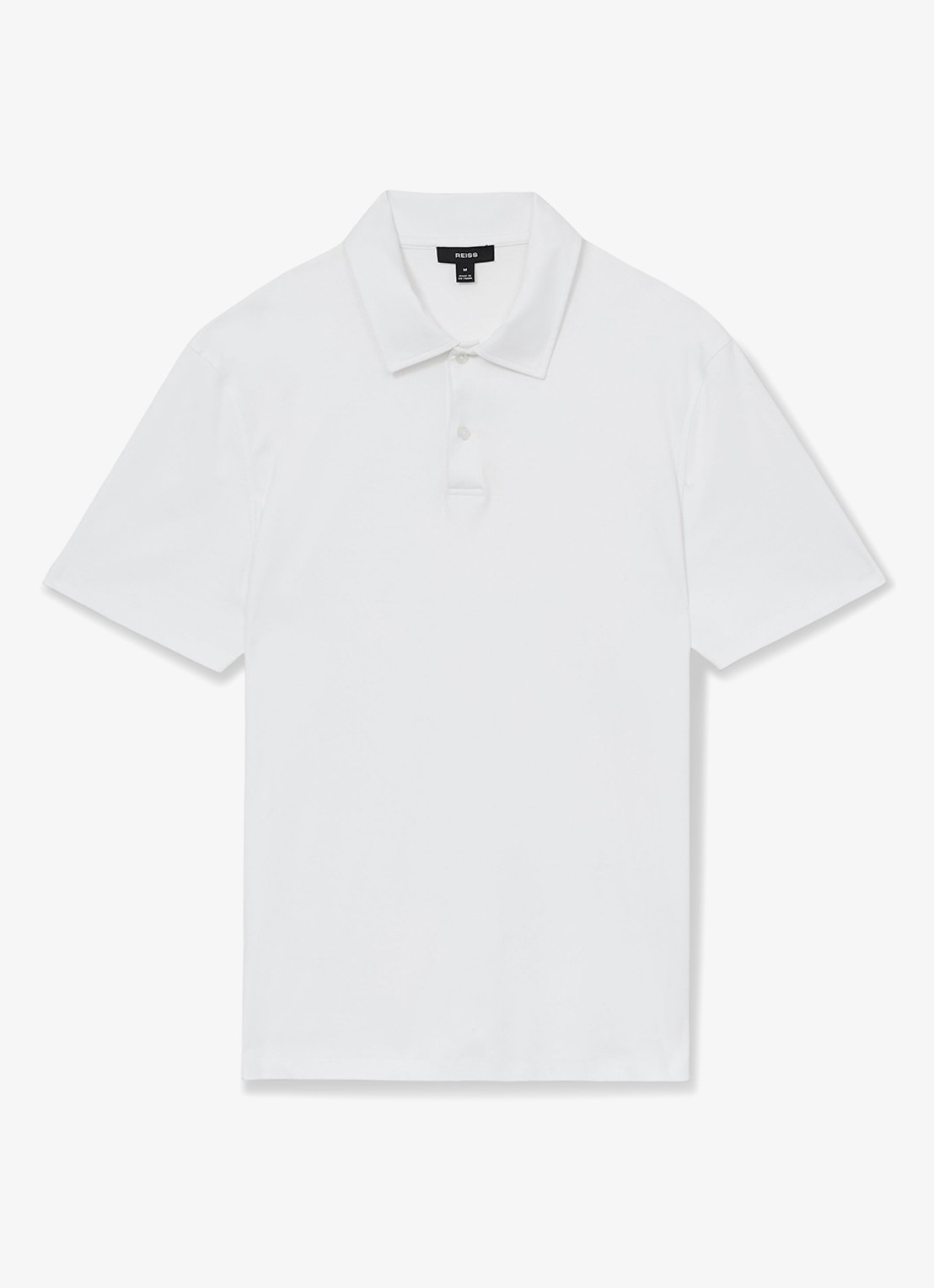 Reiss Earl slim fit polo met stretch - voorkant wit