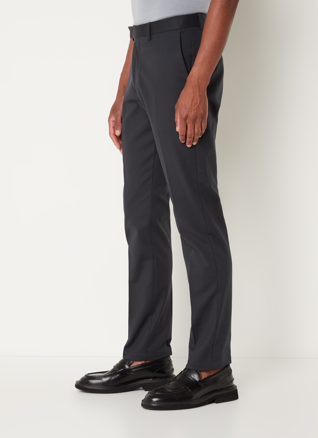 Reiss Eastbury slim fit chino met steekzakken  - detail 3 staalblauw