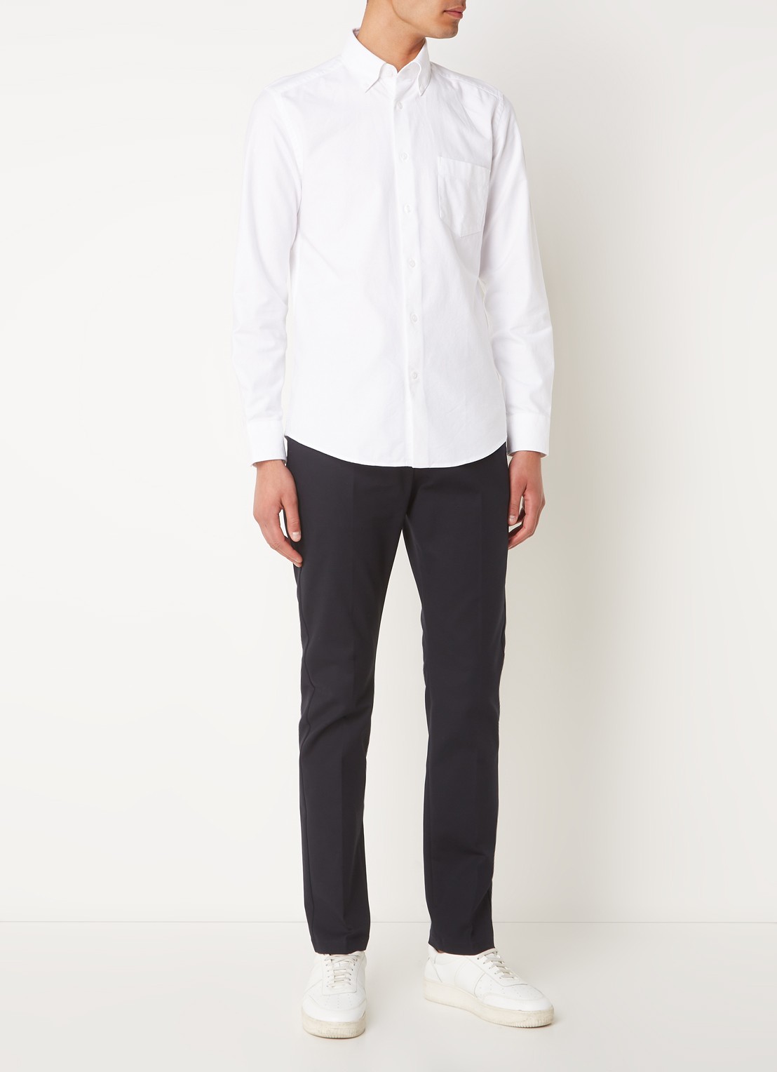 Reiss Eastbury slim fit chino met steekzakken  - voorkant 4 donkerblauw