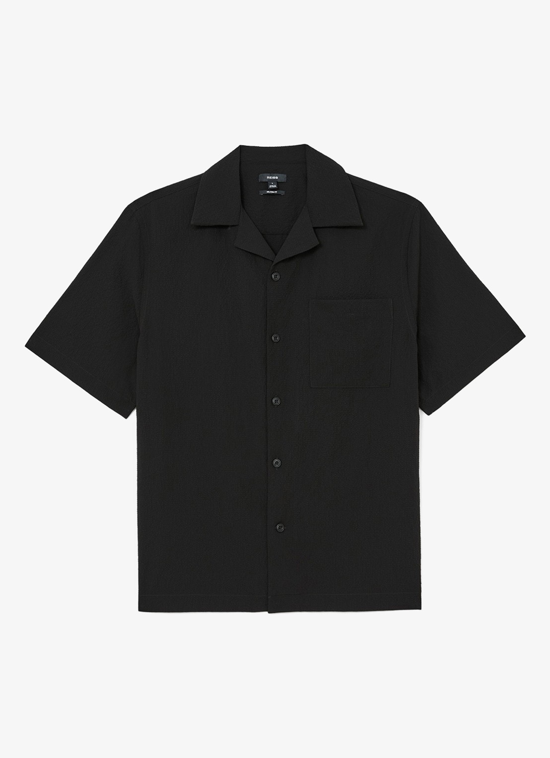 Reiss Eclipse regular fit overhemd met borstzak - voorkant 5 black / zwart