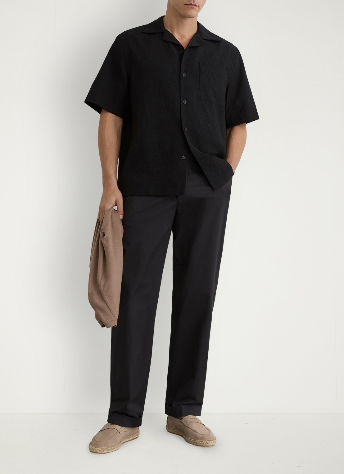 Reiss Eclipse regular fit overhemd met borstzak - voorkant 6 black / zwart