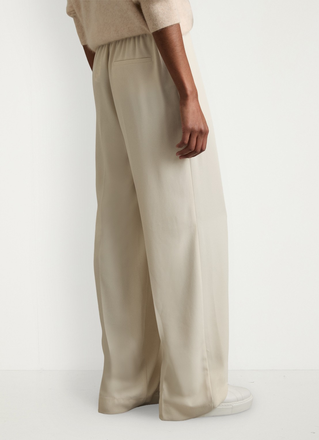 Reiss Eden high waist wide fit pantalon met steekzakken - achterkant 7 creme