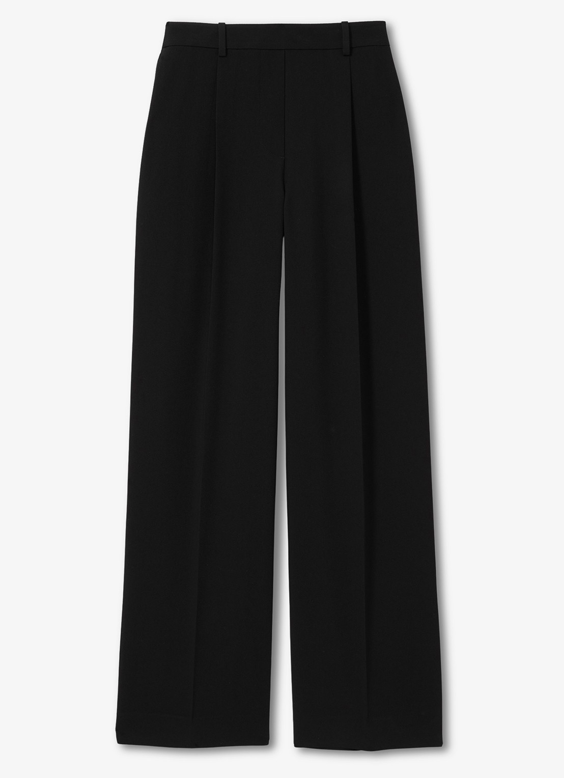 Reiss Eden high waist wide fit pantalon met steekzakken - voorkant black / zwart