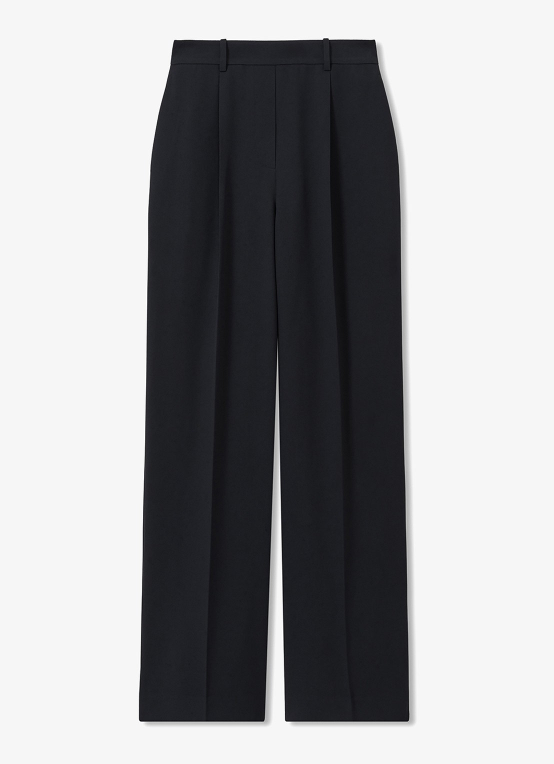Reiss Eden high waist wide fit pantalon met steekzakken - voorkant 2 donkerblauw