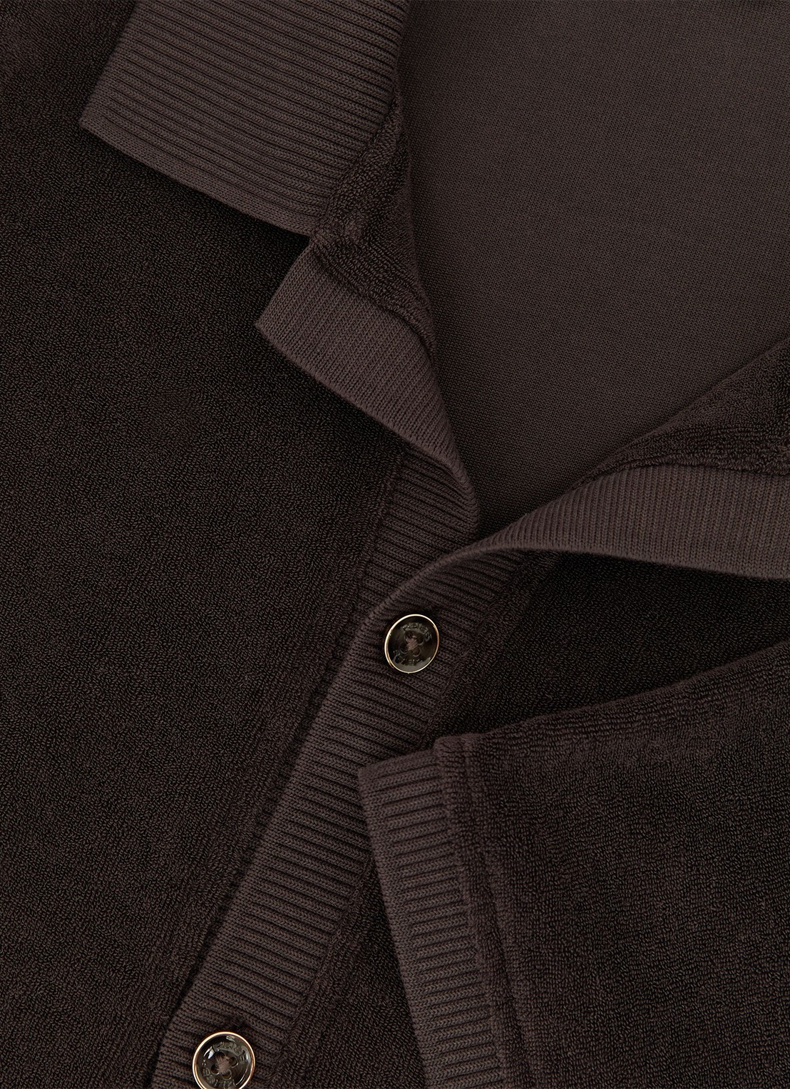 Reiss Eden overhemd van badstof - detail 5 chocoladebruin