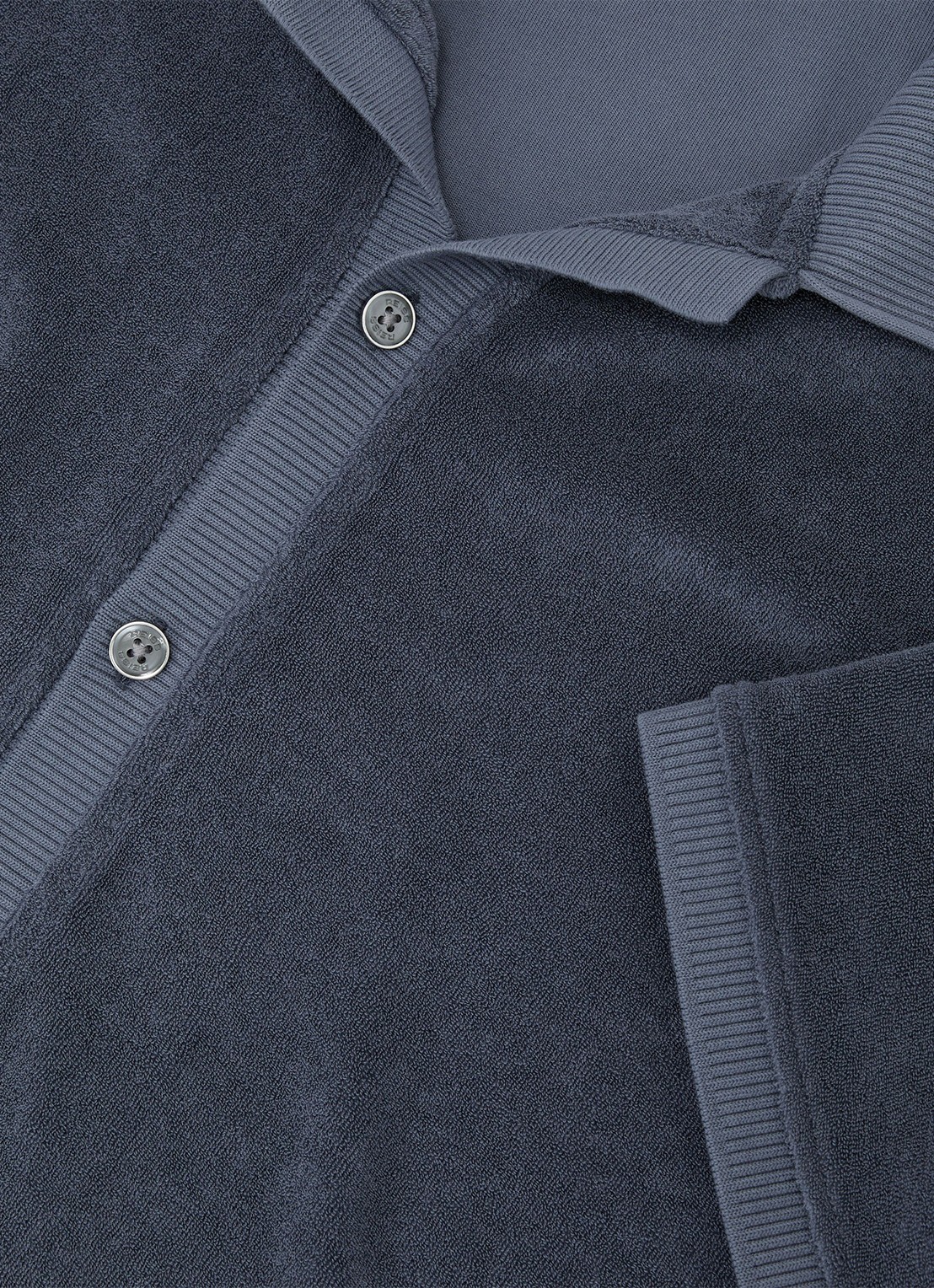 Reiss Eden overhemd van badstof - detail 6 airforce blue / blauw