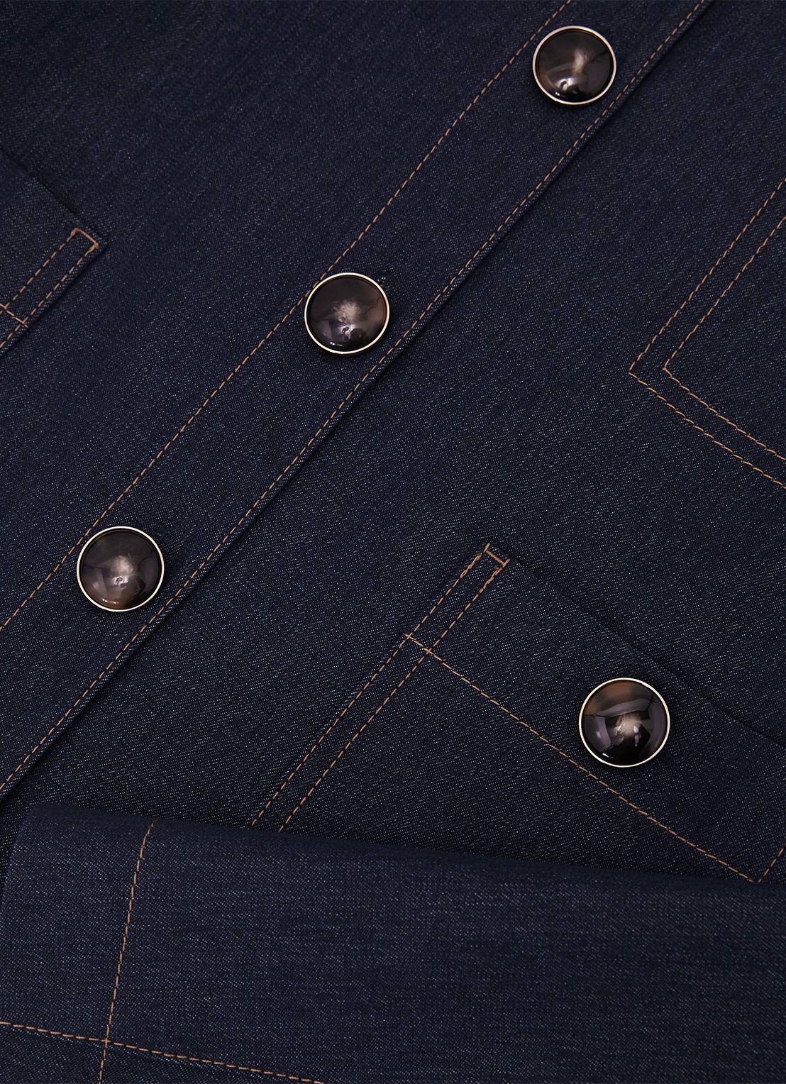 Reiss Edie cropped jack met opgestikte zakken - detail 4 donkerblauw