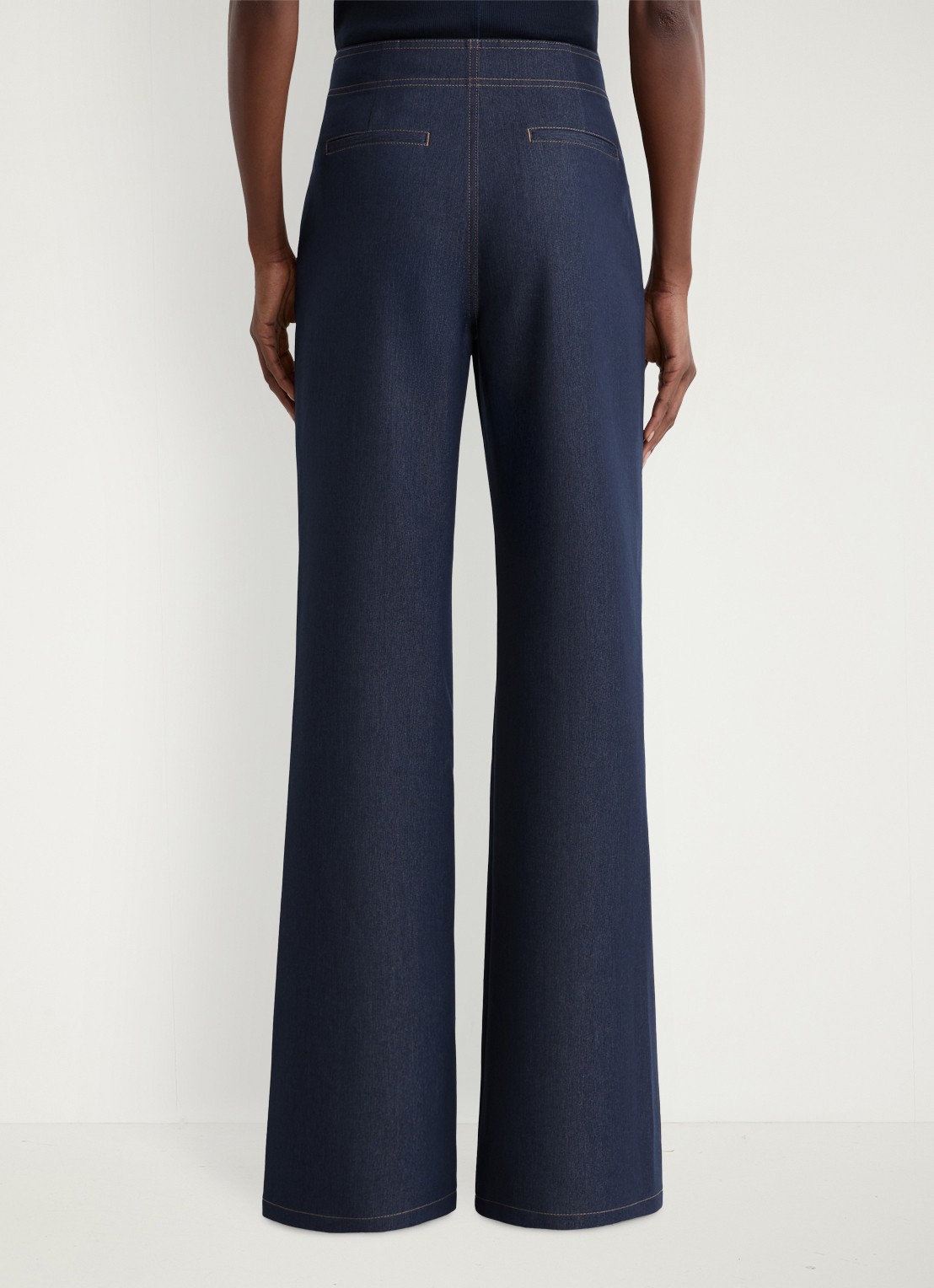 Reiss Edie flared broek met doorgestikte details - achterkant 4 indigo