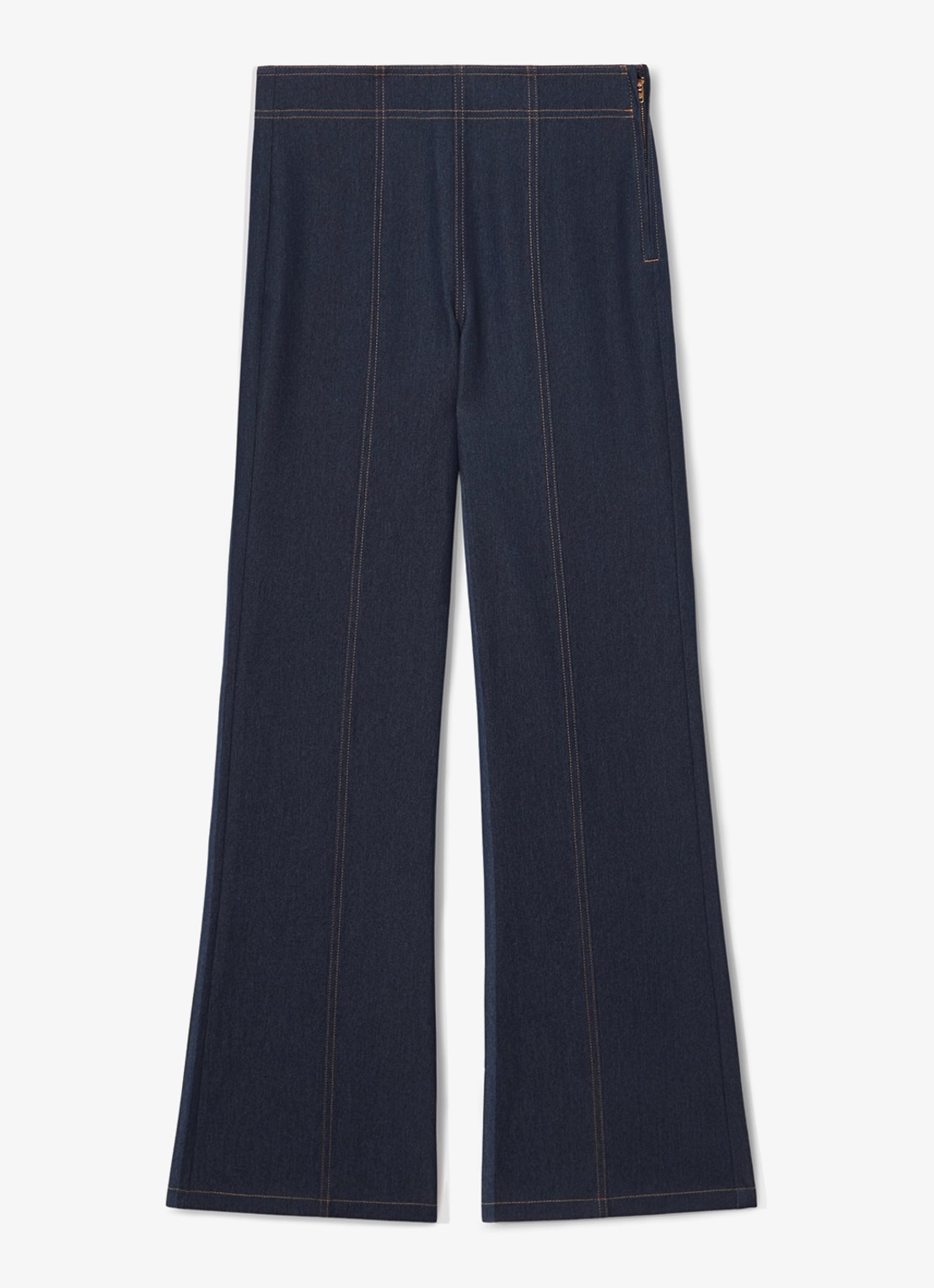 Reiss Edie flared broek met doorgestikte details - voorkant 5 indigo