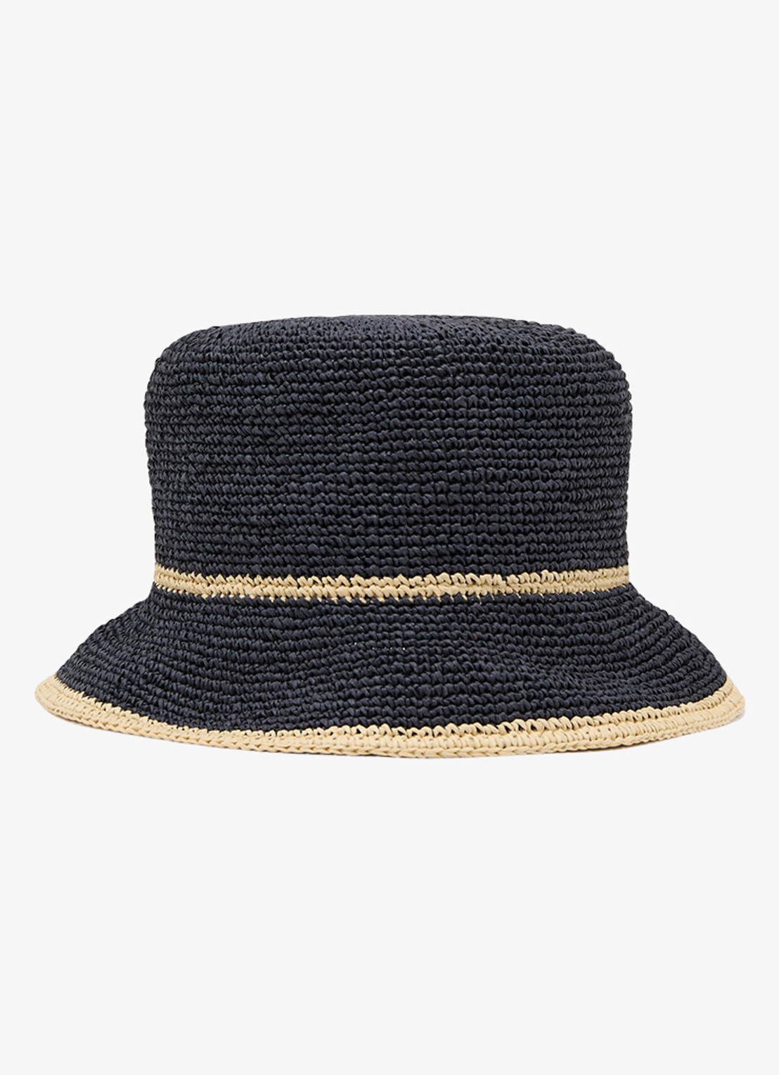 Reiss Edith hoed met gevlochten detail - voorkant 2 donkerblauw