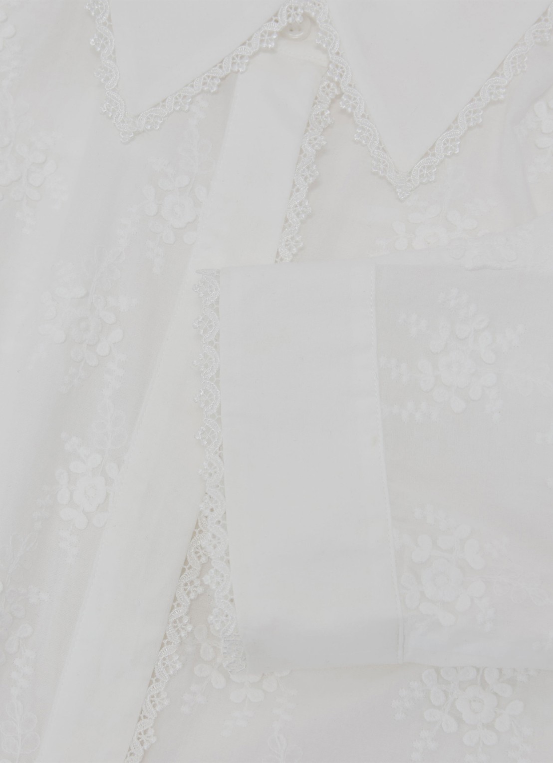 Reiss Edwina blouse met bloemborduring - detail 5 wit