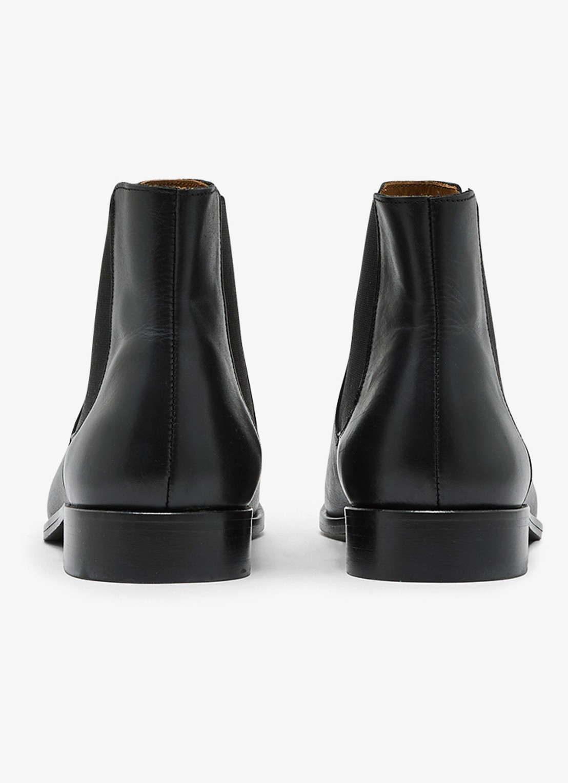 Reiss Elba chelsea boot van leer - achterkant black / zwart