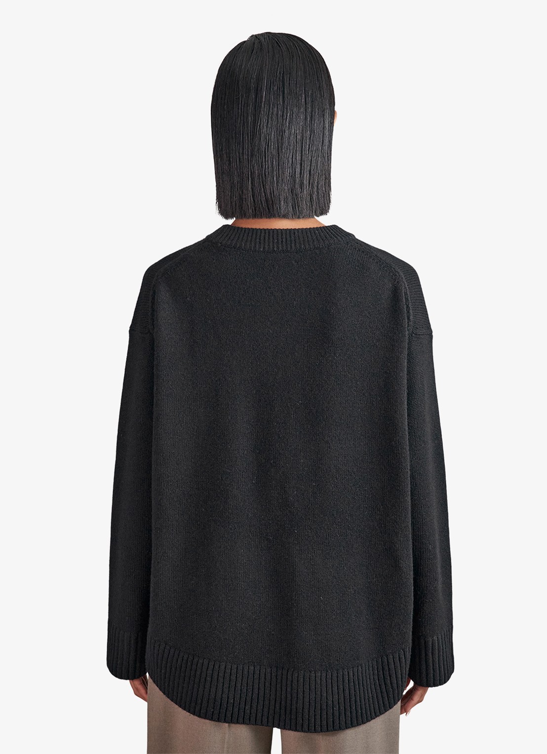 Reiss Ella fijngebreide trui in wolblend - achterkant black / zwart