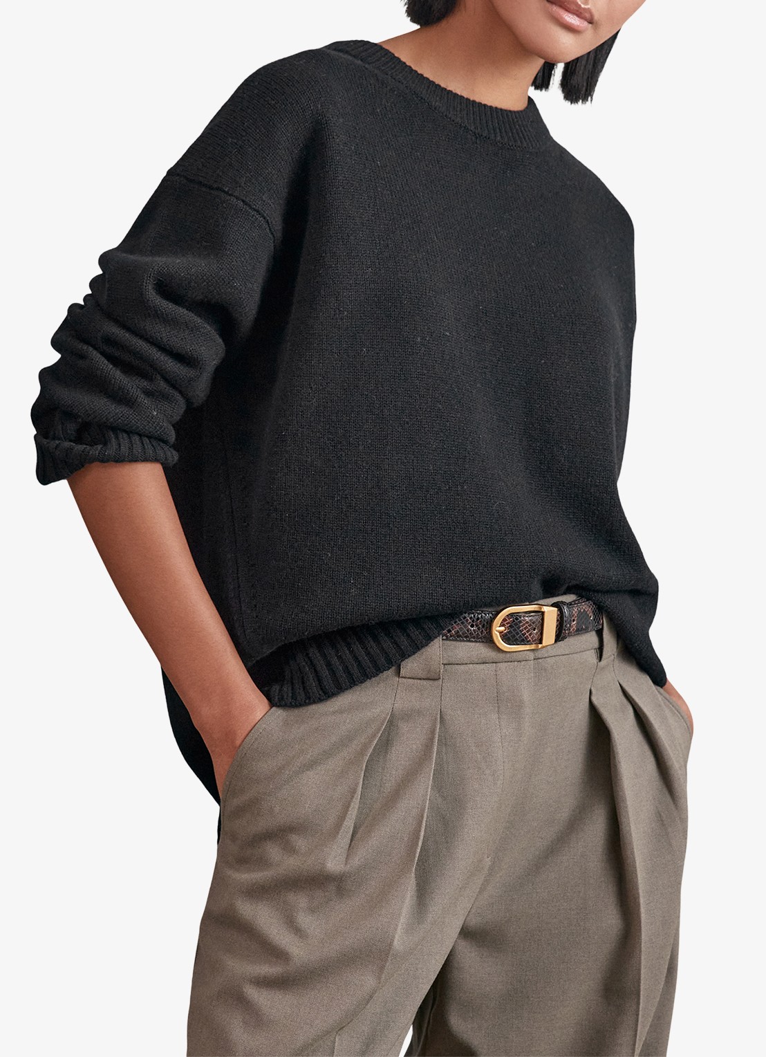 Reiss Ella fijngebreide trui in wolblend - detail 2 black / zwart