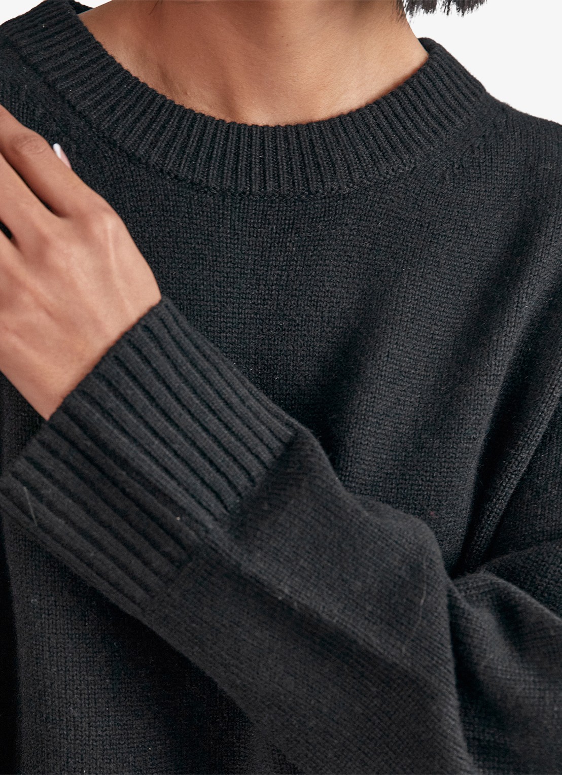 Reiss Ella fijngebreide trui in wolblend - detail 3 black / zwart