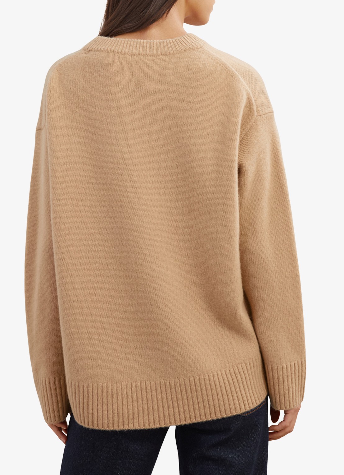 Reiss Ella fijngebreide trui in wolblend - achterkant 4 camel