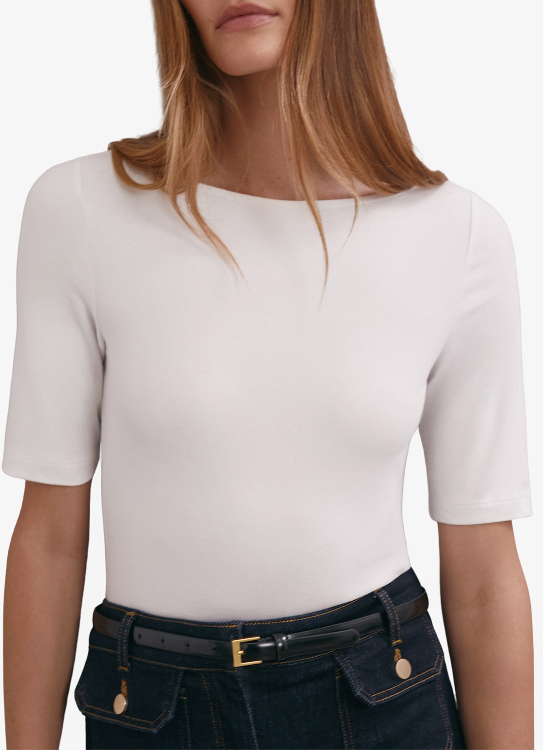 Reiss Ellie T-shirt met boothals - detail 3 wit