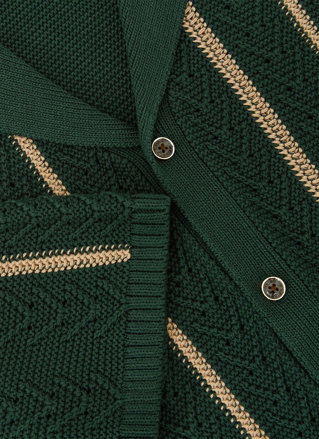 Reiss Ellingham grofgebreide trui in katoenblend - detail 7 groen