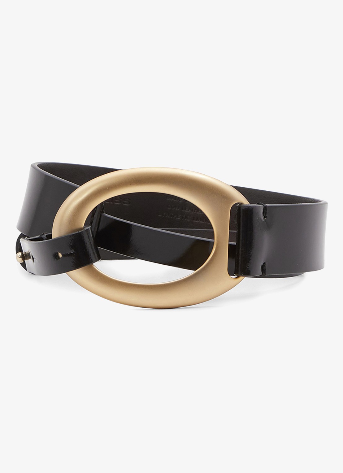 Reiss Ellis riem van leer - voorkant black / zwart