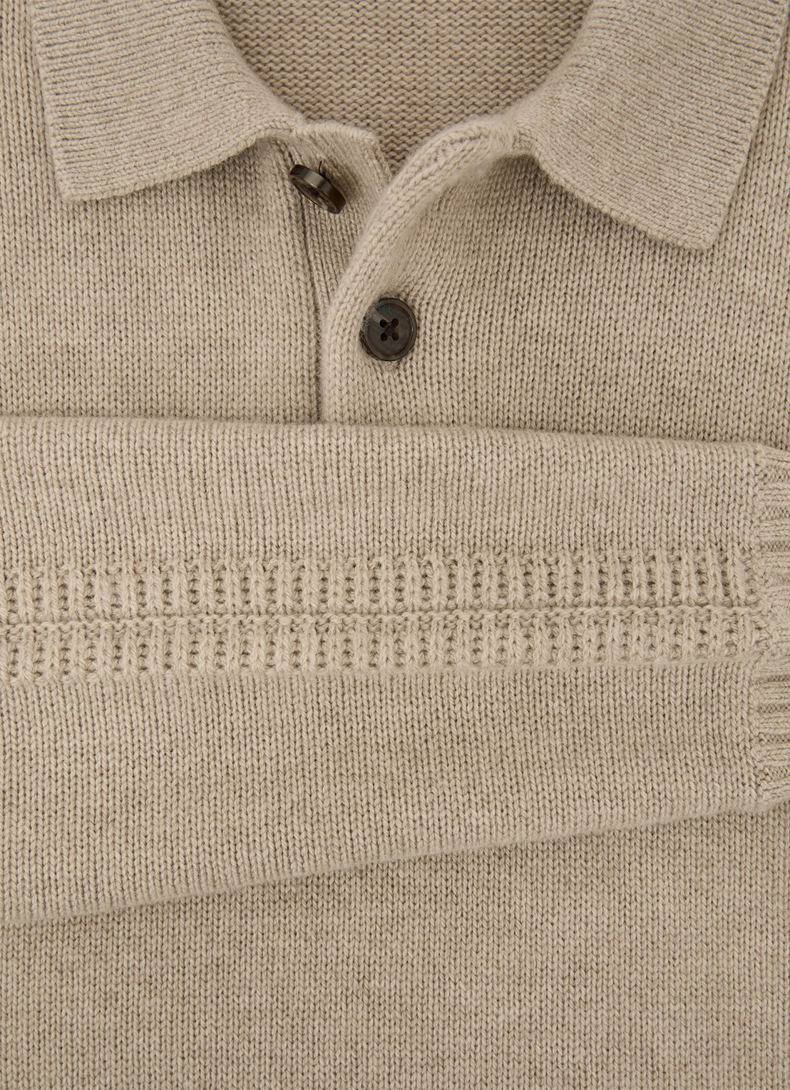 Reiss Elm fijngbreide trui in wolblend met polokraag  - detail 5 beige