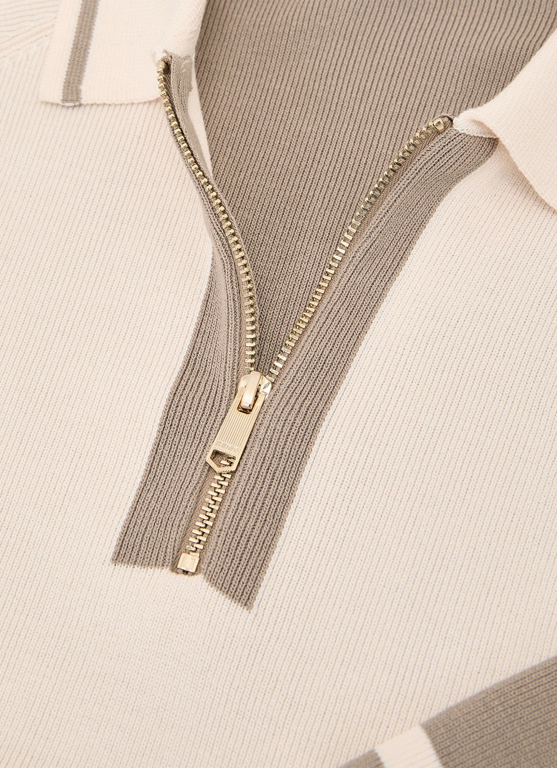 Reiss Elmers regular fit polo met colour blocking - detail 3 creme