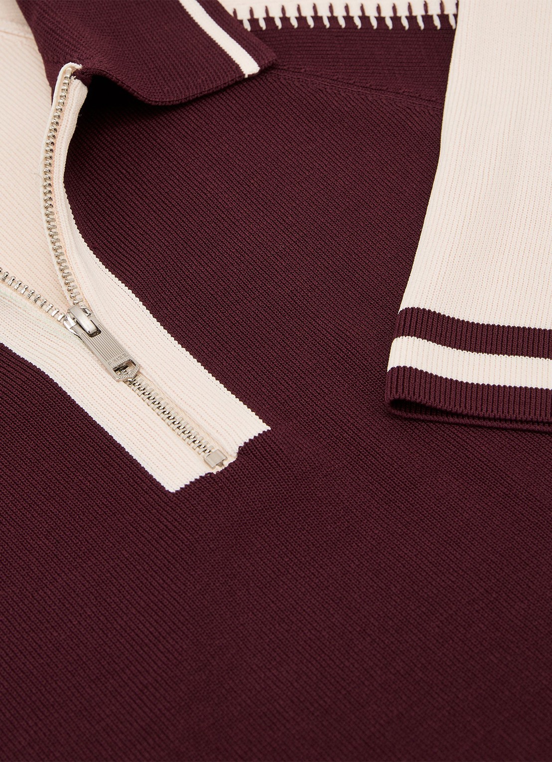 Reiss Elmers regular fit polo met colour blocking - detail 4 bordeauxrood