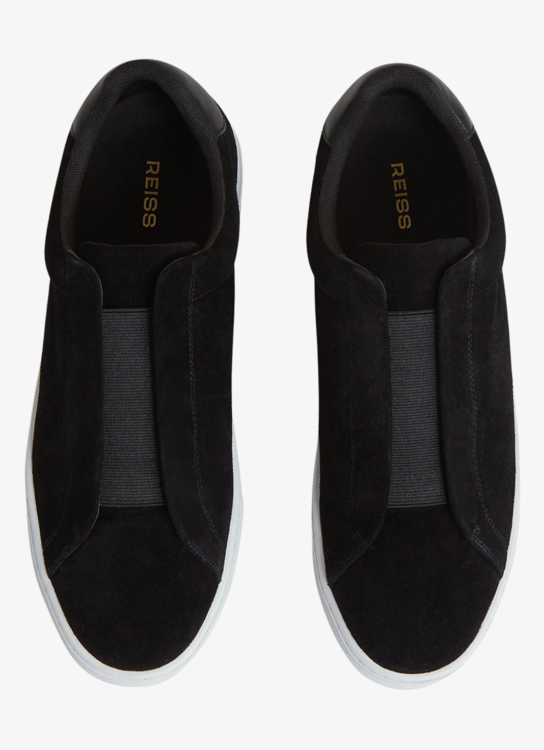 Reiss Emil sneakers van suède - detail black / zwart