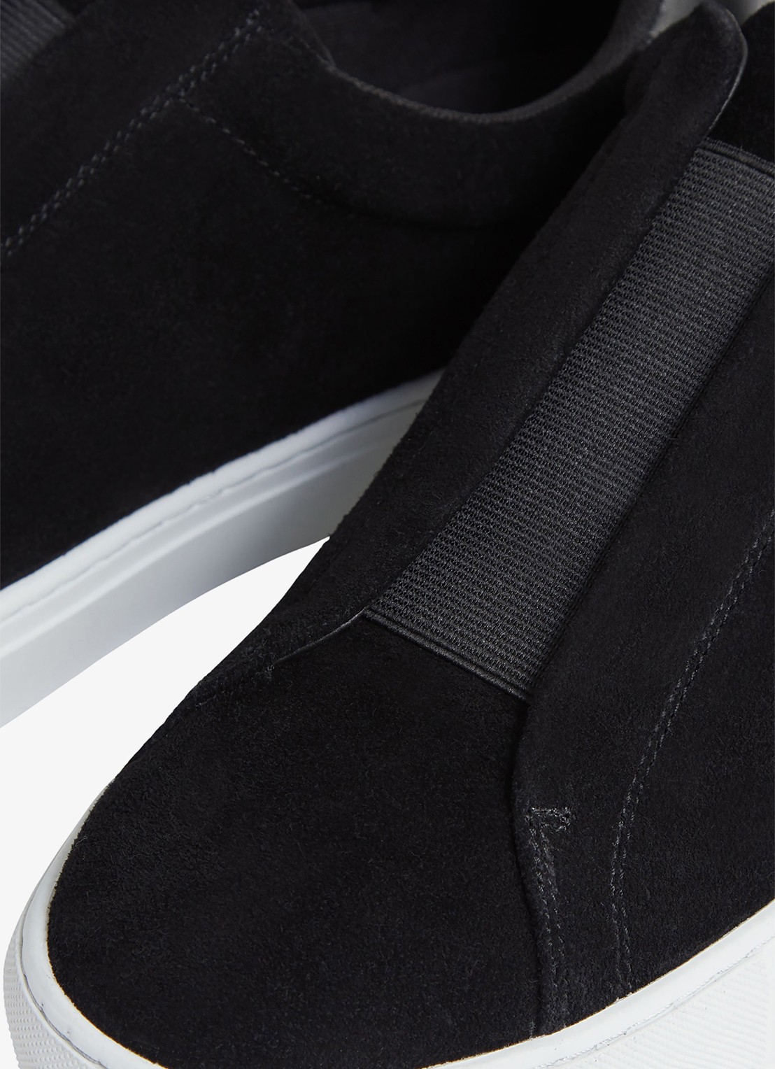 Reiss Emil sneakers van suède - detail 2 black / zwart