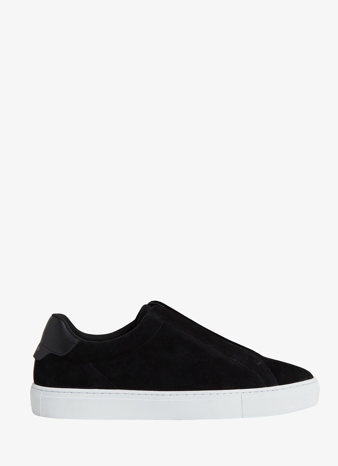 Reiss Emil sneakers van suède - voorkant 3 black / zwart