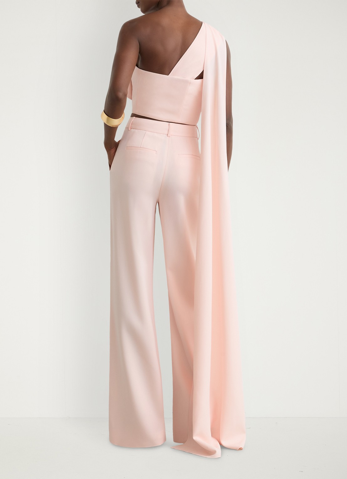 Reiss Emilia one shoulder top met sjaalkraag - achterkant 6 lichtroze