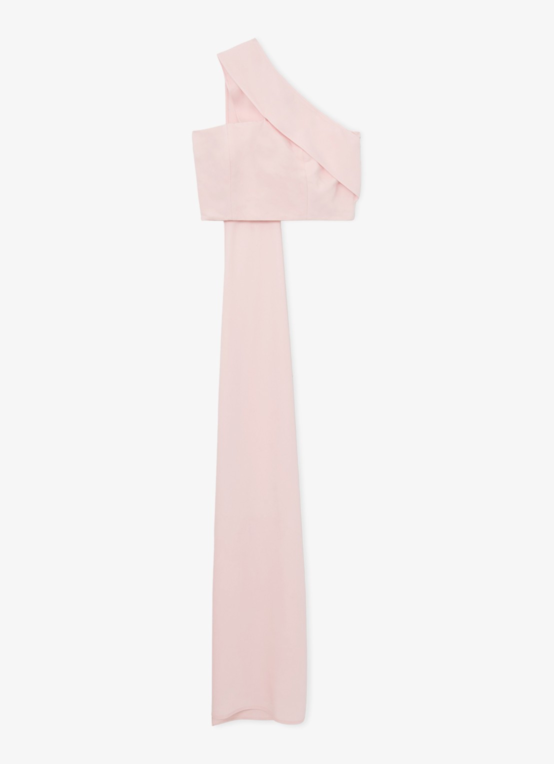 Reiss Emilia one shoulder top met sjaalkraag - voorkant lichtroze