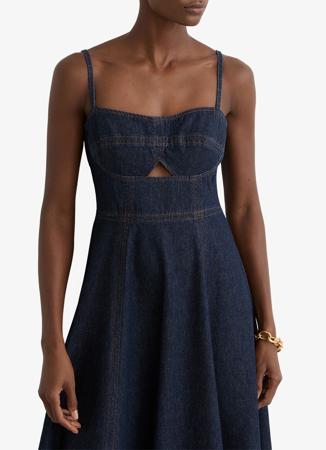 Reiss Emma midi jurk  - detail 4 indigo