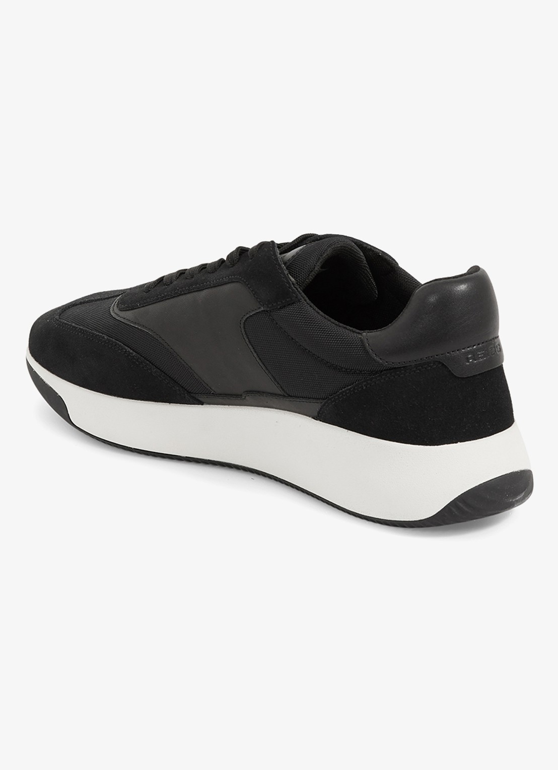 Reiss Emmett sneaker van mesh met suède en leren details - detail 4 zwart