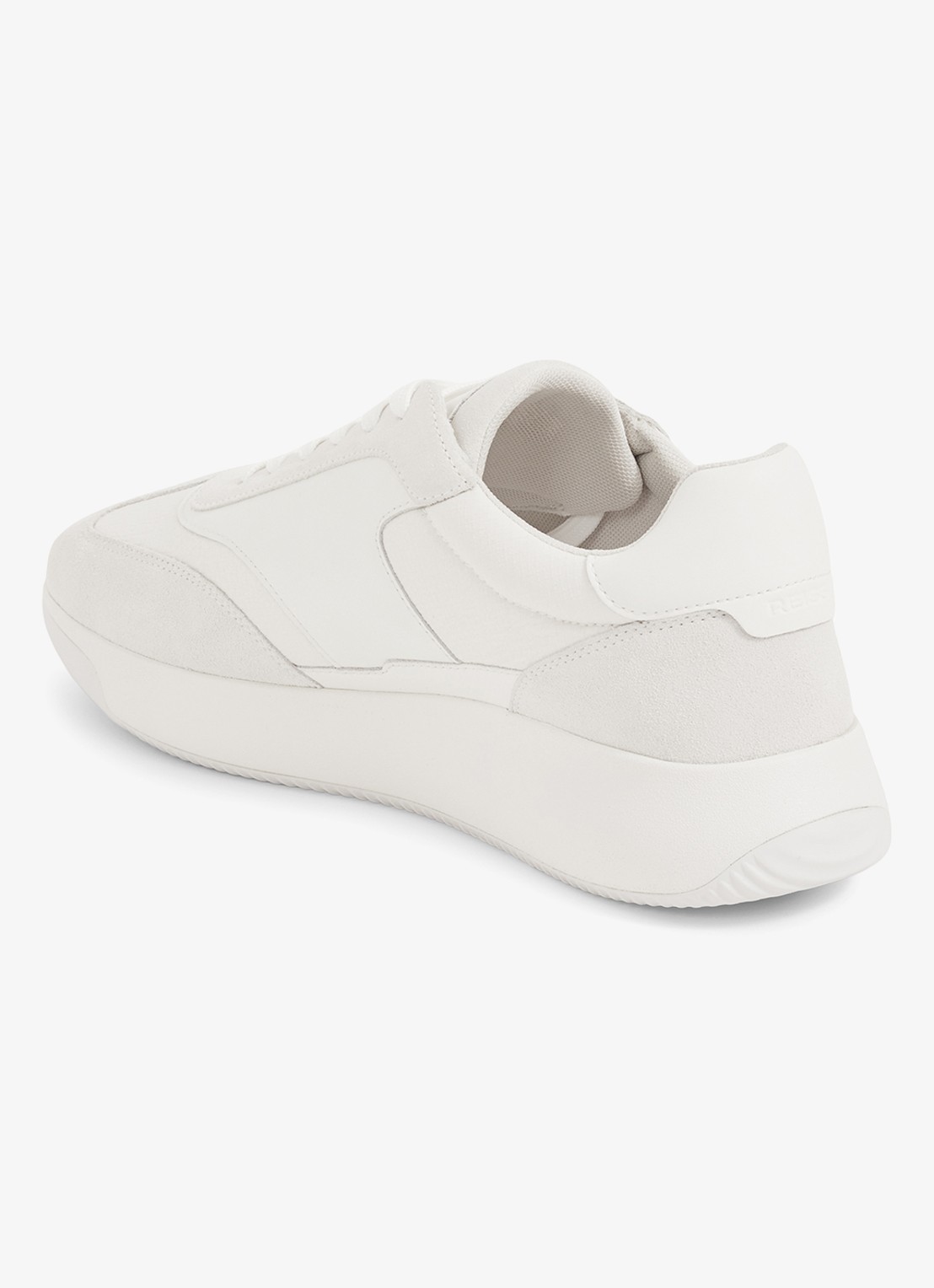 Reiss Emmett sneaker van mesh met suède en leren details - achterkant wit