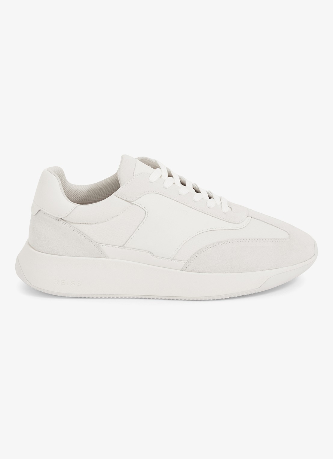 Reiss Emmett sneaker van mesh met suède en leren details - detail 3 wit