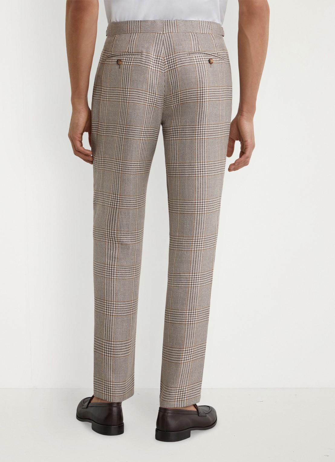 Reiss Epson regular fit pantalon in wolblend - achterkant 3 bruin