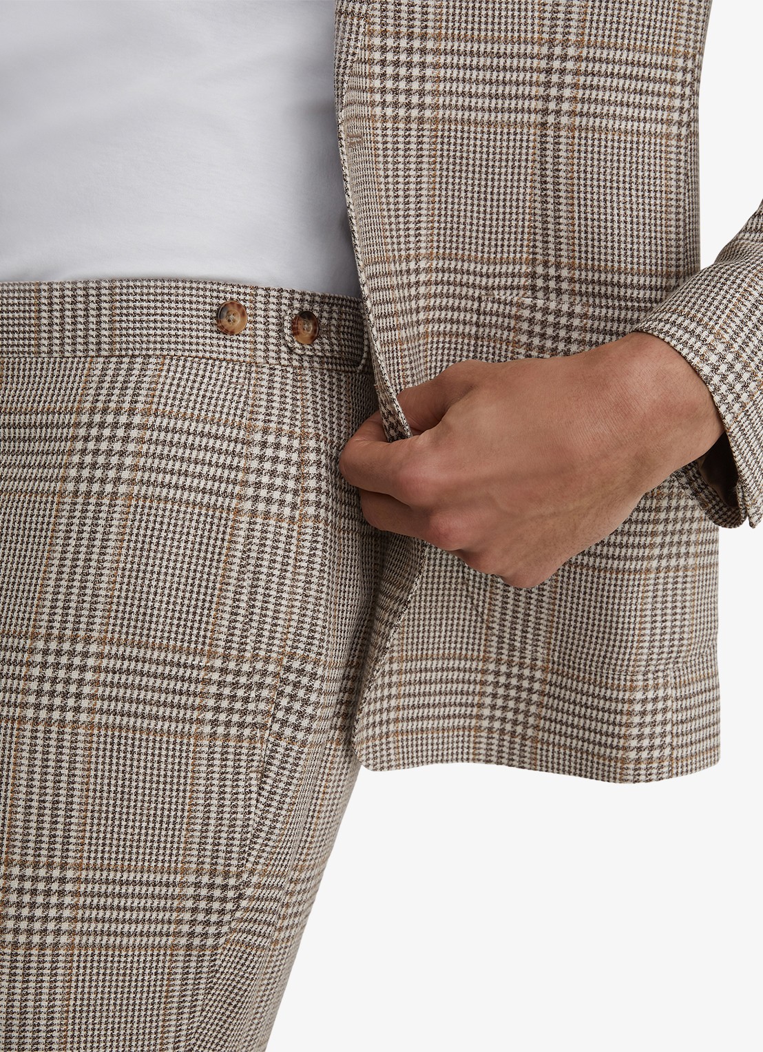 Reiss Epson regular fit pantalon in wolblend - detail 5 bruin