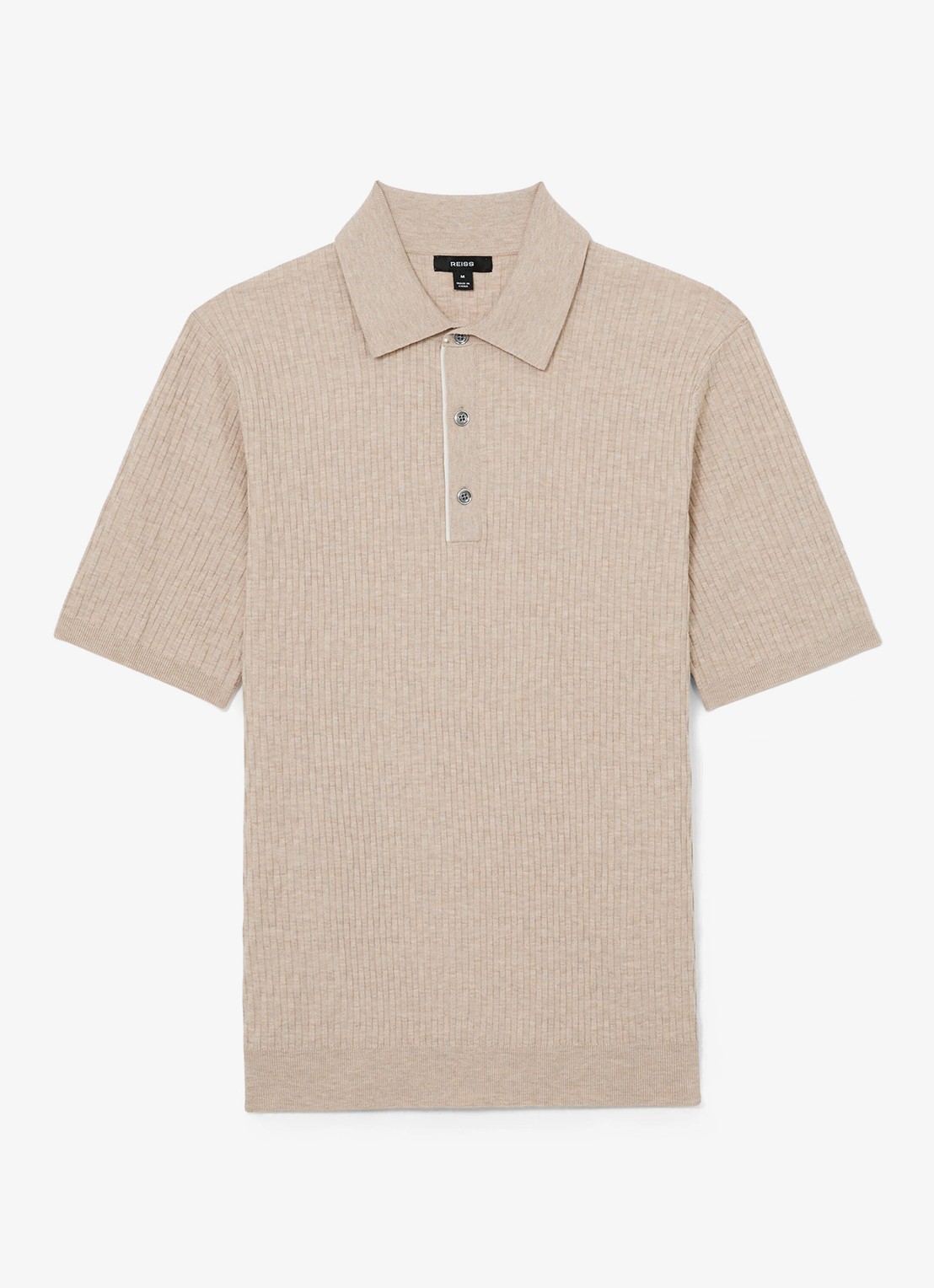 Reiss Era polo met structuur - voorkant 2 bruin