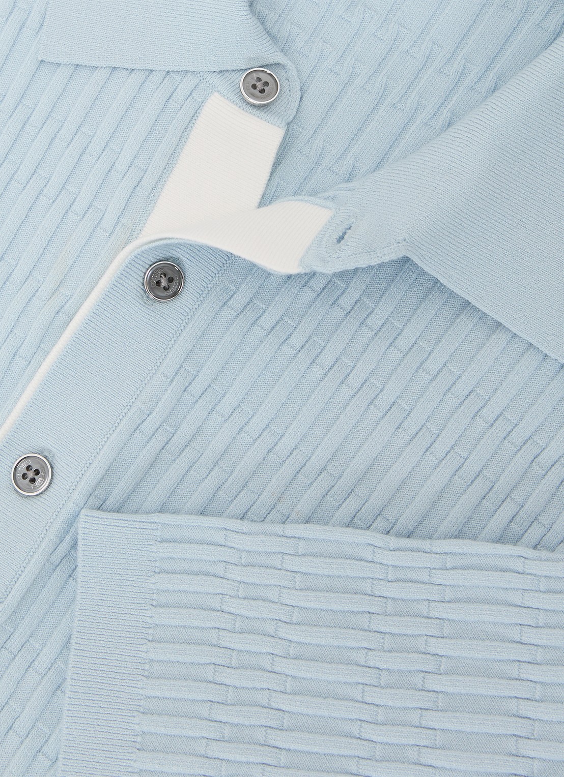 Reiss Era polo met structuur - detail 6 lichtblauw