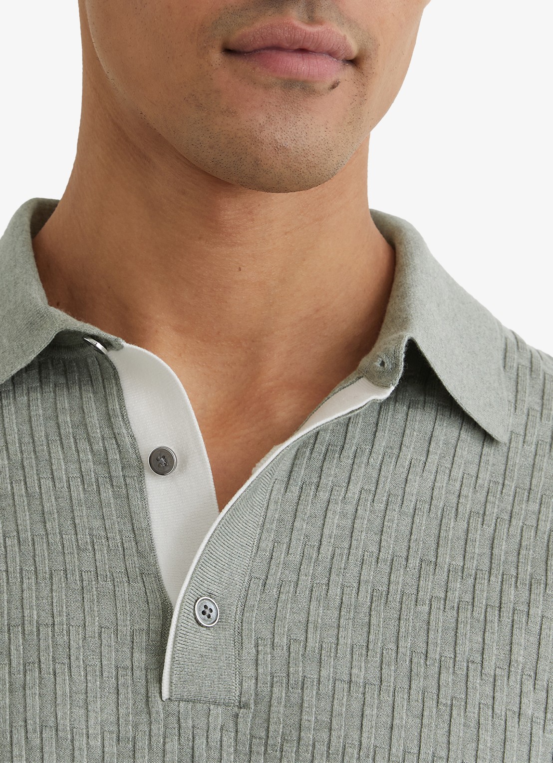 Reiss Era polo met structuur - detail 4 grijs