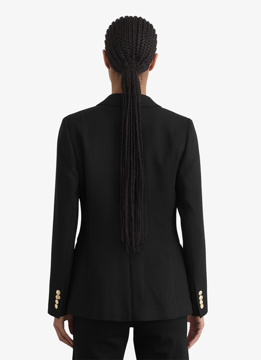 Reiss Erin blazer in wolblend - achterkant black / zwart