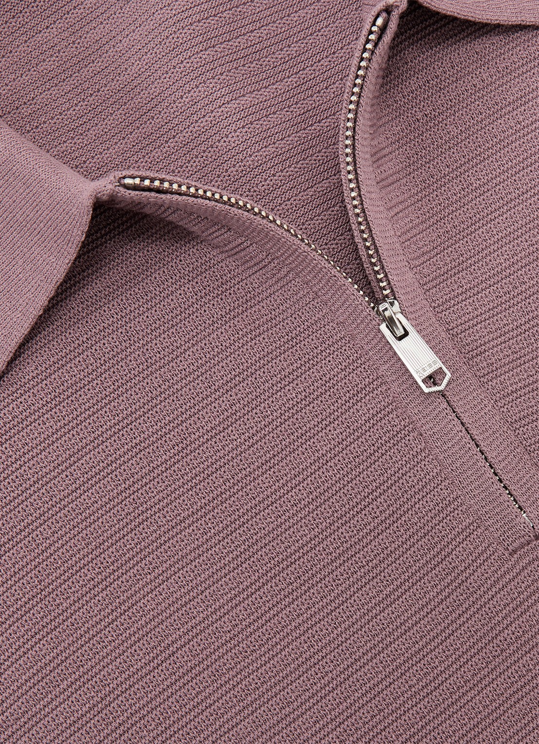 Reiss ESTATE Textured-Knit Half-Zip Polo Shirt - detail 6 paars