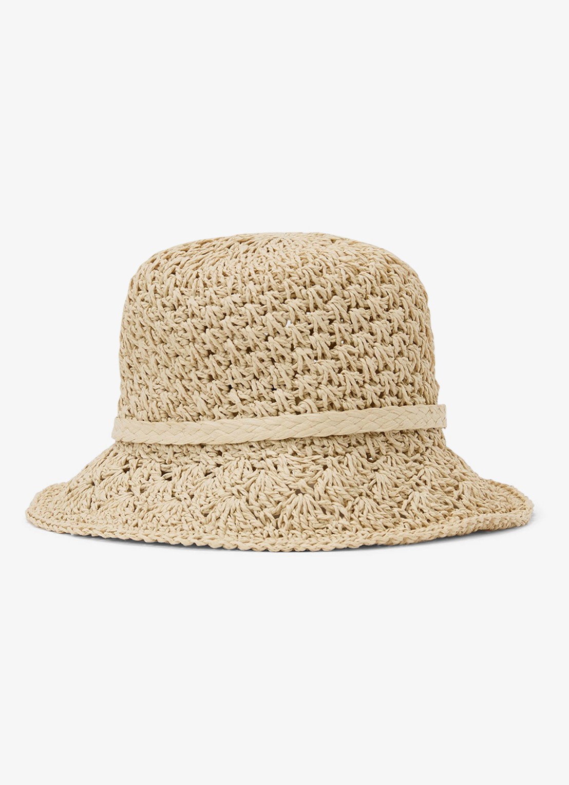 Reiss Eva bucket hoed van raffia - detail natural / beige