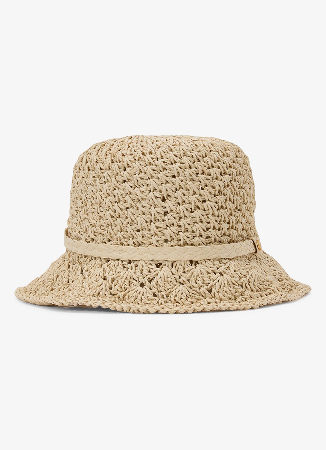 Reiss Eva bucket hoed van raffia - voorkant 2 natural / beige