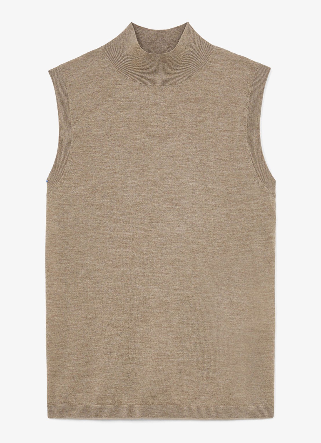 Reiss Evelyn mouwloze top in merino wolblend - voorkant beige