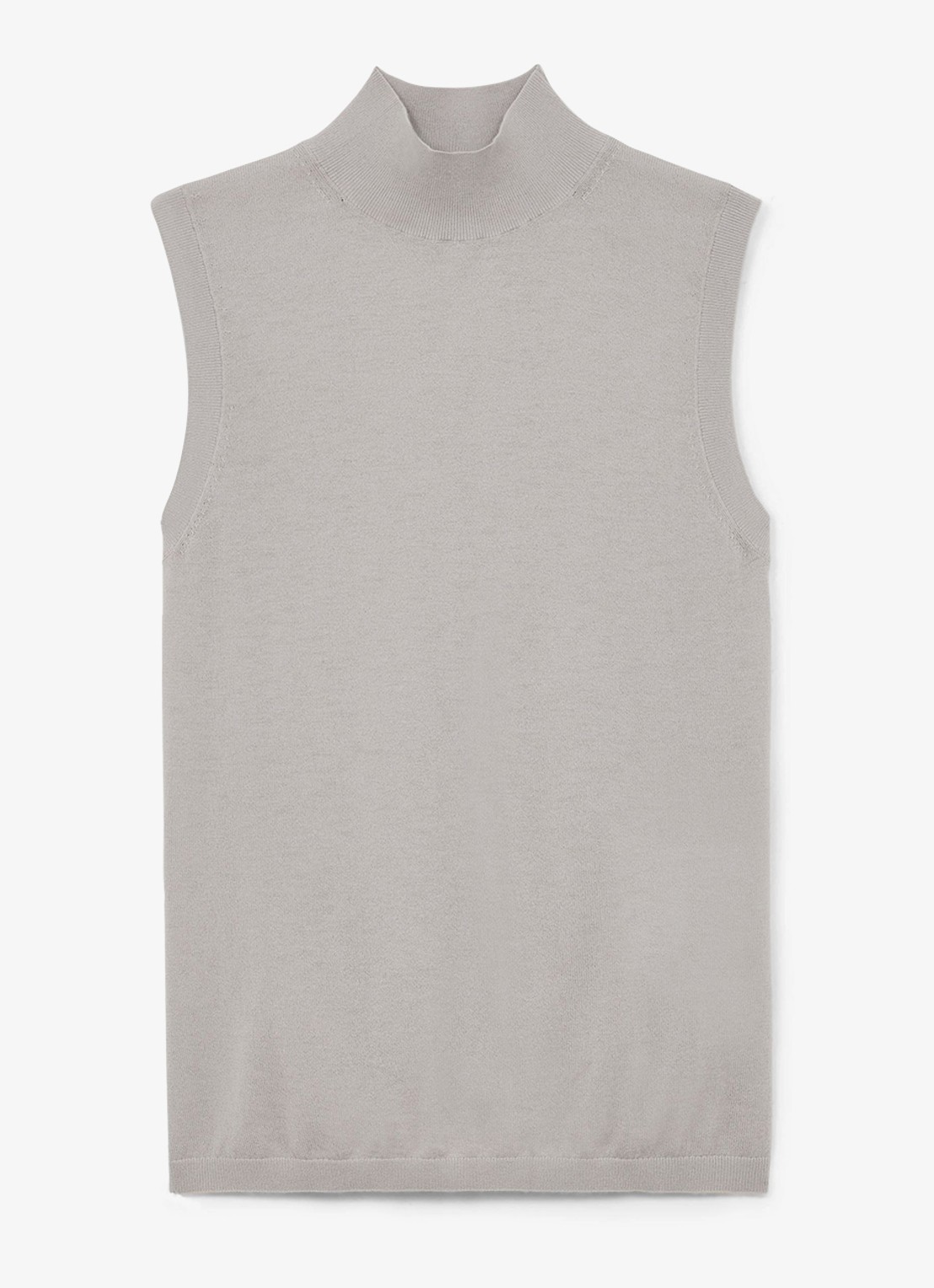 Reiss Evelyn mouwloze top in merino wolblend - voorkant 6 lichtgrijs