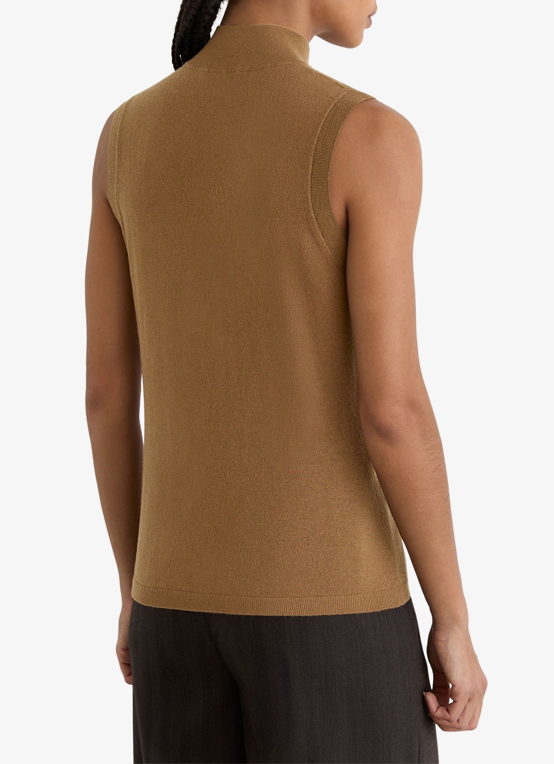 Reiss Evelyn mouwloze top in merino wolblend - achterkant 6 olijfgroen