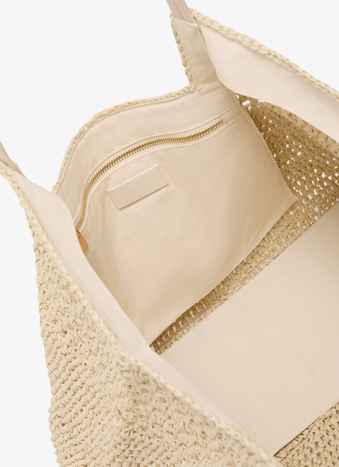 Reiss Evelyn strandtas met gevlochten detail  - detail 4 beige