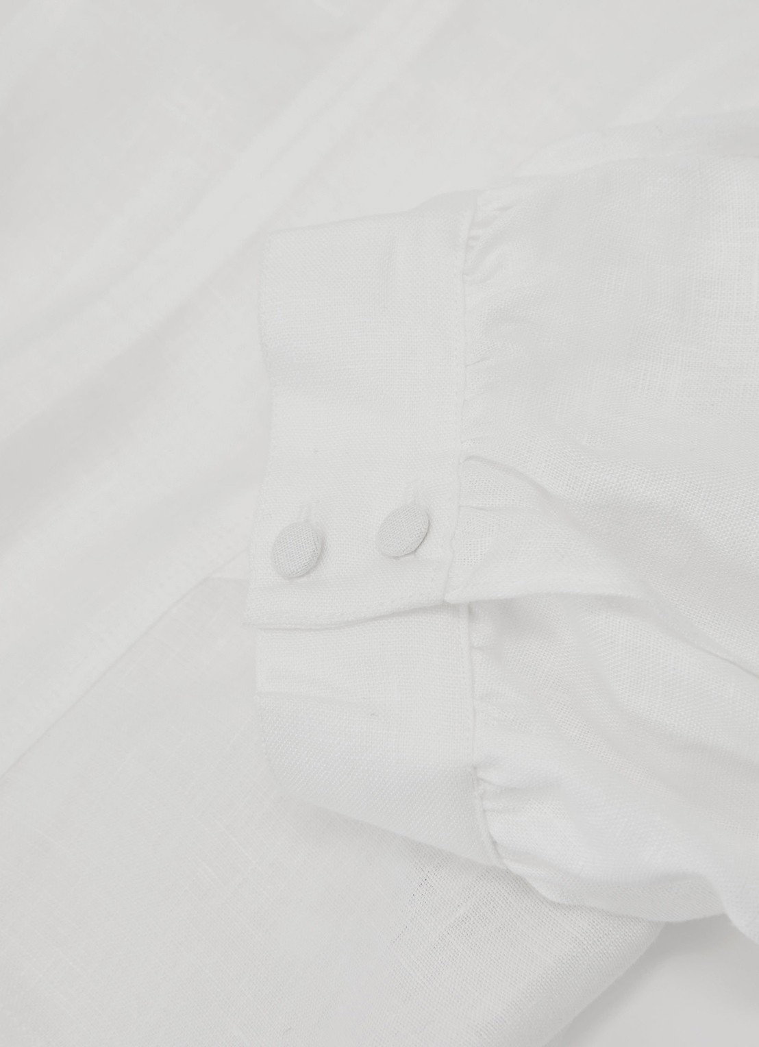 Reiss Evie tuniek van linnen met ballonmouw - detail 4 wit